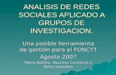 ANALISIS DE REDES SOCIALES APLICADO A GRUPOS DE INVESTIGACION.