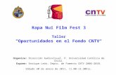 Rapa Nui Film Fest 3 Taller "Oportunidades en el Fondo CNTV" o No se lo ganan siempre los mismos.