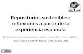 Repositorios sostenibles: reflexiones a partir de la experiencia española
