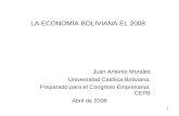 LA ECONOMÍA BOLIVIANA EL 2008