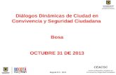 Diálogos Dinámicas de Ciudad en Convivencia y Seguridad Ciudadana  Bosa OCTUBRE 31 DE 2013