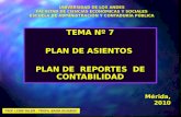 TEMA Nº 7 PLAN DE ASIENTOS  PLAN DE  REPORTES  DE CONTABILIDAD