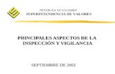 PRINCIPALES ASPECTOS DE LA  INSPECCIÓN Y VIGILANCIA