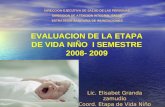 EVALUACION DE LA ETAPA DE VIDA NIÑO  I SEMESTRE 2008- 2009