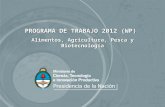 PROGRAMA DE TRABAJO 2012 (WP)  Alimentos, Agricultura, Pesca y Biotecnología
