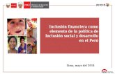 Inclusión financiera como elemento de la política de Inclusión social y desarrollo en el Perú