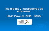 Tecnopolis y incubadoras de empresas 18 de Mayo de 2005 - PARIS