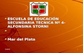 ESCUELA DE EDUCACIÓN SECUNDARIA TÉCNICA Nº 4- ALFONSINA STORNI Mar del Plata