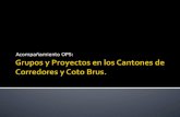 Grupos y Proyectos en los Cantones de Corredores y Coto  Brus .