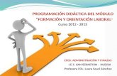 PROGRAMACIÓN DIDÁCTICA DEL MÓDULO “FORMACIÓN Y ORIENTACIÓN LABORAL ”  Curso 2012 - 2013