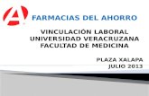 FARMACIAS DEL AHORRO VINCULACIÓN LABORAL UNIVERSIDAD VERACRUZANA FACULTAD DE MEDICINA