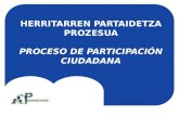 HERRITARREN PARTAIDETZA PROZESUA PROCESO DE PARTICIPACIÓN CIUDADANA