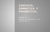 Sintaxis, Semántica y Pragmática.