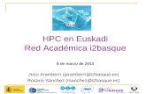 HPC en Euskadi Red Académica i2basque 8 de marzo de 2013