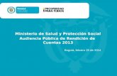 Ministerio de Salud y Protección  Social Audiencia Pública de Rendición de  Cuentas 2013