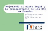Mejorando  el  marco  legal y la  transparencia  de  las  OSC en Ecuador