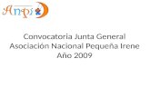Convocatoria Junta General Asociación Nacional Pequeña Irene Año 2009