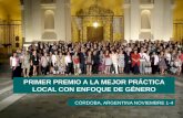 PRIMER PREMIO  A LA MEJOR PRÁCTICA LOCAL CON ENFOQUE DE GÉNERO