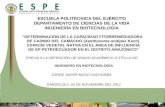 ESCUELA POLITÉCNICA DEL  EJÉRCITO DEPARTAMENTO DE CIENCIAS DE LA VIDA INGENIERÍA EN BIOTECNOLOGÍA