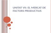Unitat VII: EL mercat de Factors productius