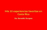 Mis  10  experiencias favoritas  en Costa Rica