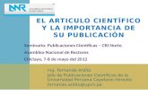 El articulo científico y la importancia de su publicación