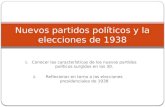 Nuevos partidos políticos y la elecciones de 1938