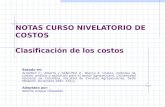 NOTAS CURSO NIVELATORIO DE COSTOS Clasificación de los costos