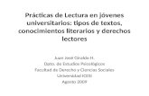 Prácticas de Lectura en jóvenes universitarios: tipos de textos, conocimientos literarios y derechos lectores