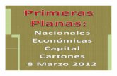Primeras Planas Nacionales y Cartones 8 Marzo 2012