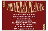 Primeras Planas Nacionales y Cartones 19 Agosto 2012