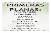 Primeras Planas Nacionales y Cartones 28 Agosto 2012