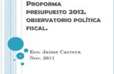 Proforma presupuesto 2012