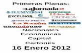 Primeras Planas Nacionales y Cartones 16 Enero 2012