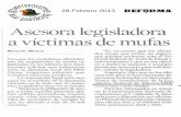 Asesora legisladora a víctimas de mufas