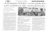 Amaga SME con juicio en contra de ministros 1 Febrero 2013