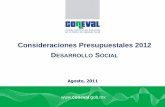 Consideraciones para el proceso presupuestario 2012 de la política de desarrollo social