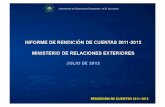 Informe Rendición de Cuentas Ministerio de Relaciones Exteriores 2011-2012