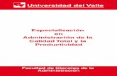 Especialización en Administración de la Calidad Total y la Productividad - Universidad del Valle