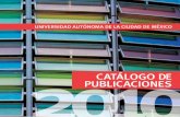Catálogo de publicaciones 2010 de la UACM