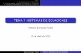 Tema 7 - Sistemas de Ecuaciones