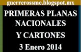 Primeras Planas Nacionales y Cartones 3 Enero 2014