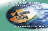 Variaciones Residenciales de Extremadura 2007