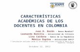 CARACTERÍSTICAS ACADÉMICAS DE LOS DOCENTES EN COLOMBIA