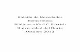 Novedades Hemeroteca :: Octubre 2012 :: Biblioteca Karl C. Parrish :: Universidad del Norte