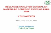 REGLAS DE CARACTER GENERAL EN MATERIA DE COMERCIO EXTERIOR PARA 2009 2