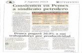 Consienten en Pemex a sindicato petrolero| Pemex pagará 26.9% a sus trabajadores por productividad