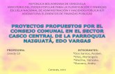 PROYECTOS PROPUESTOS POR EL CONSEJO COMUNAL EN EL SECTOR CASCO CENTRAL DE LA PARROQUIA NAIGUATÁ