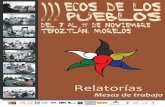 ECOS de los Pueblos 2012: Resumen de relatorías de las mesas de trabajo