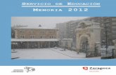 Memoria 2012 Servicio de Educación Ayuntamiento de Zaragoza